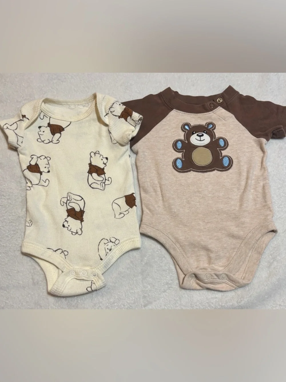 6pc Baby Boy 0-3M Onesie Bundle | Disney, Carter’s, Gerber Neutral Browns - Picture 4 of 5